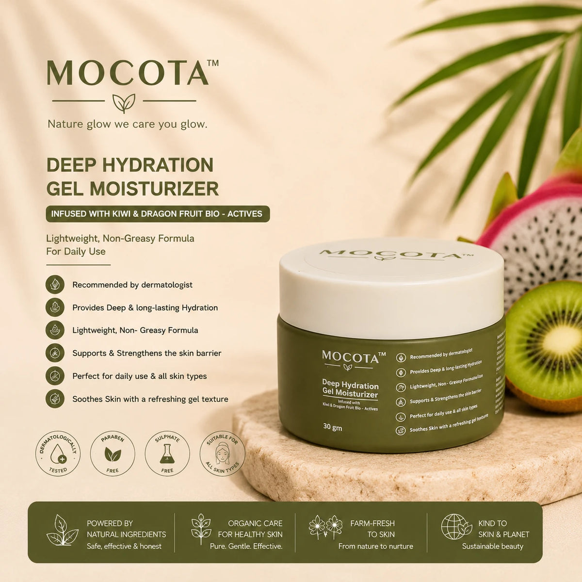 MOCOTA Deep Hydration Gel Moisturizer | Multi-Molecular Hyaluronic Acid & Aloe V