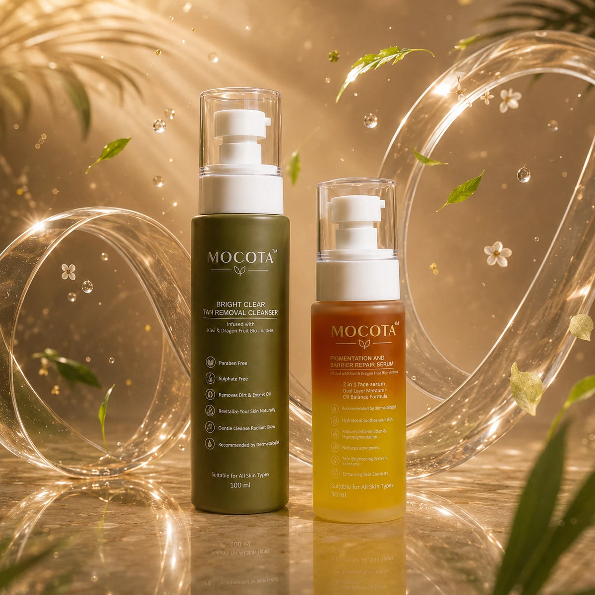 MOCOTA Face Cleanser & Bi-Phasic Serum Combo | Cleansing & Nourishing Daily Skin