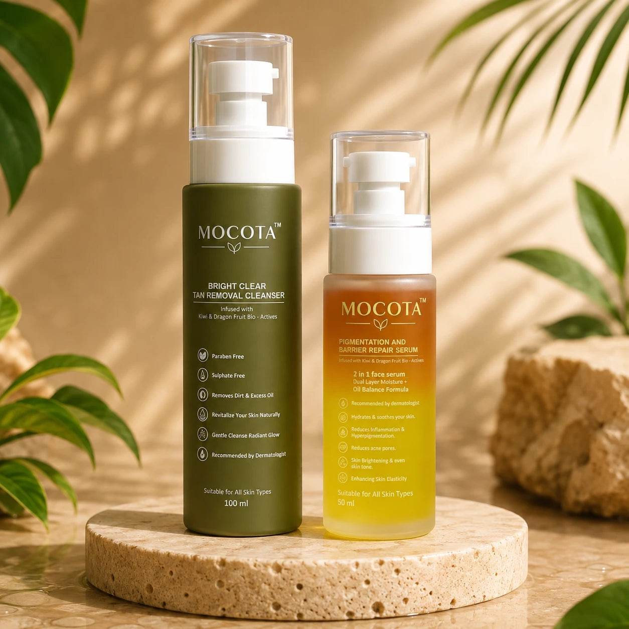 MOCOTA Face Cleanser & Bi-Phasic Serum Combo | Cleansing & Nourishing Daily Skin