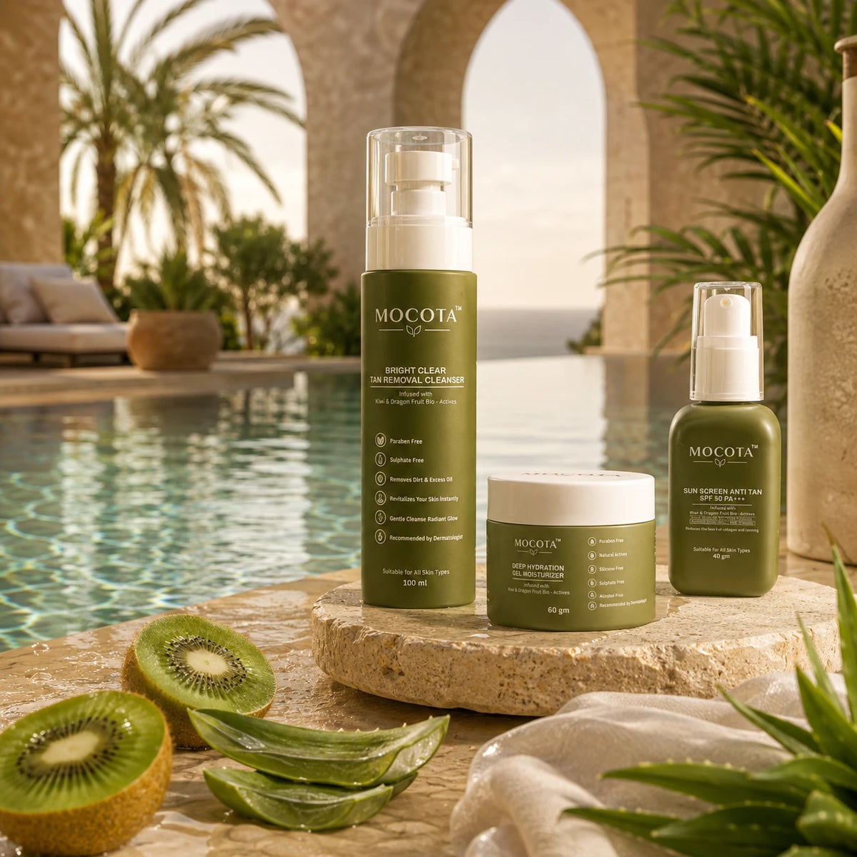 MOCOTA Daily Skincare Combo | Face Cleanser, Moisturizer & Sunscreen | Cleanses