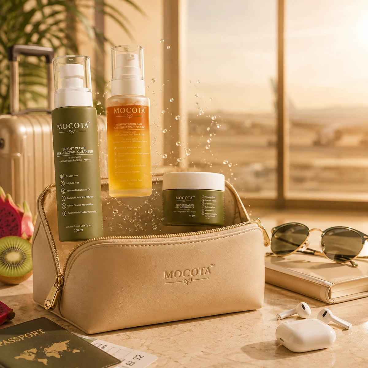 MOCOTA Complete Glow Skincare Combo | Cleanser, Bi-Phasic Serum & Moisturizer