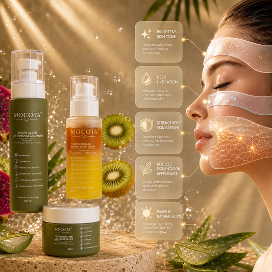 MOCOTA Complete Glow Skincare Combo | Cleanser, Bi-Phasic Serum & Moisturizer